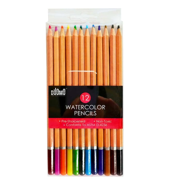 Watercolor Pencils - 12 Pre-sharpened Colors 2