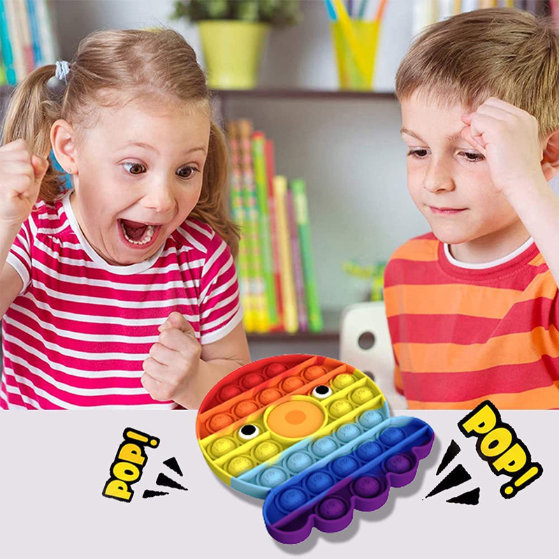 Rainbow Octopus Push it Sensory Fidget Stress Reliever Toys 6