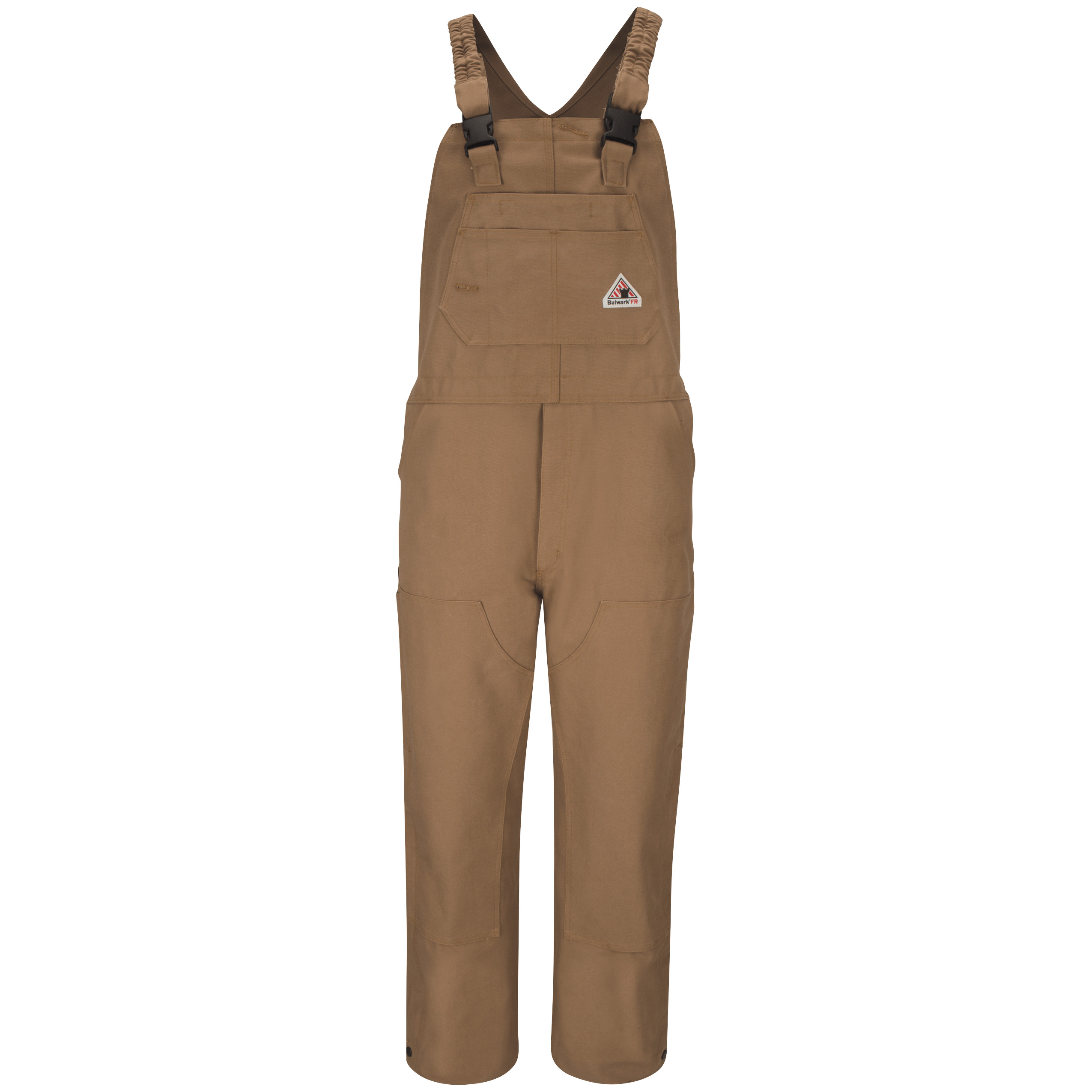 Bulwark® Men's Heavyweight FR Brown Duck Bib Overall with Knee Zip 1