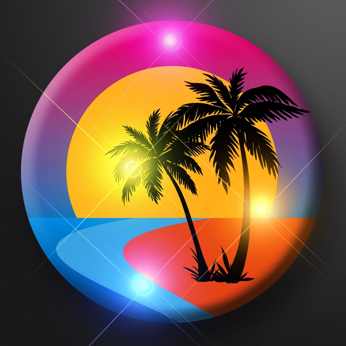 LED Palm Tree Sunset Light Pins 2