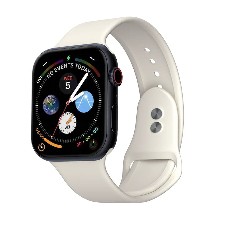 Apple Watch Dual Clasp Bands - Cream Silicone 42mm/44mm/45mm 2