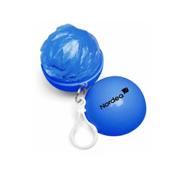 Disposable Rain Poncho Ball Key Chain 1