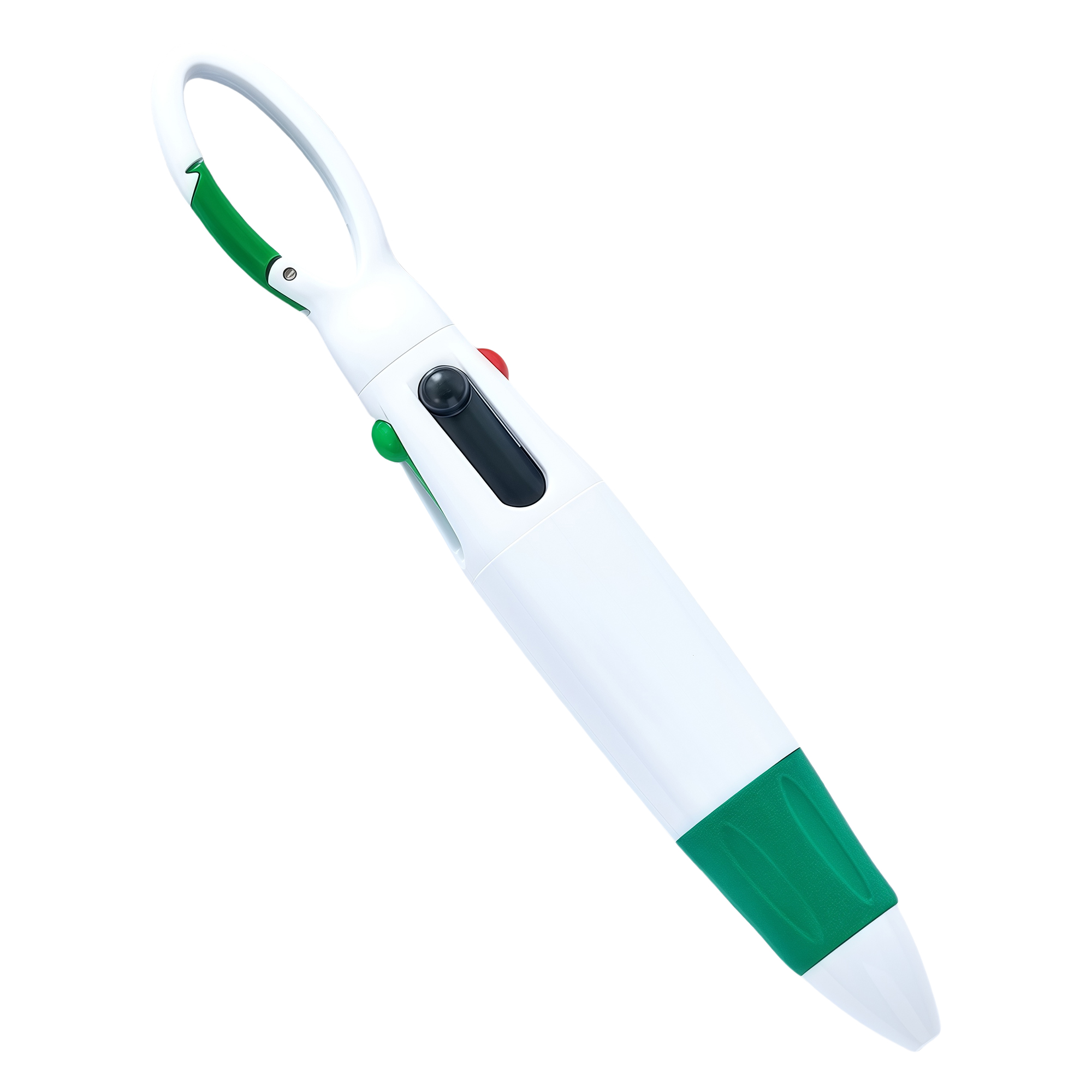 4-Color Jumping Plastic Ballpoint Pen with Carabiner Clip 1