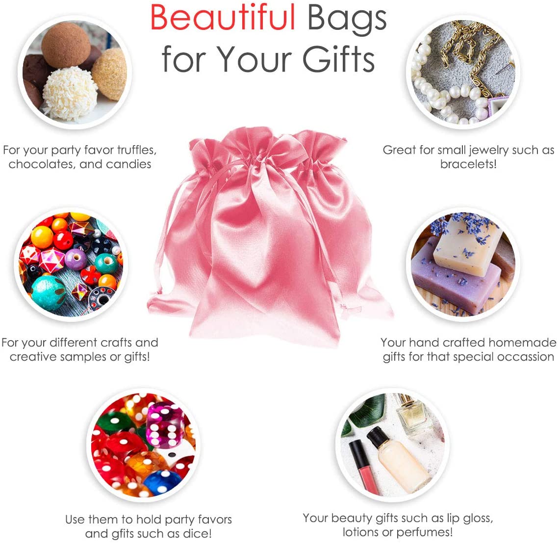 Satin Drawstring Jewelry Bag Candy Pouch 4