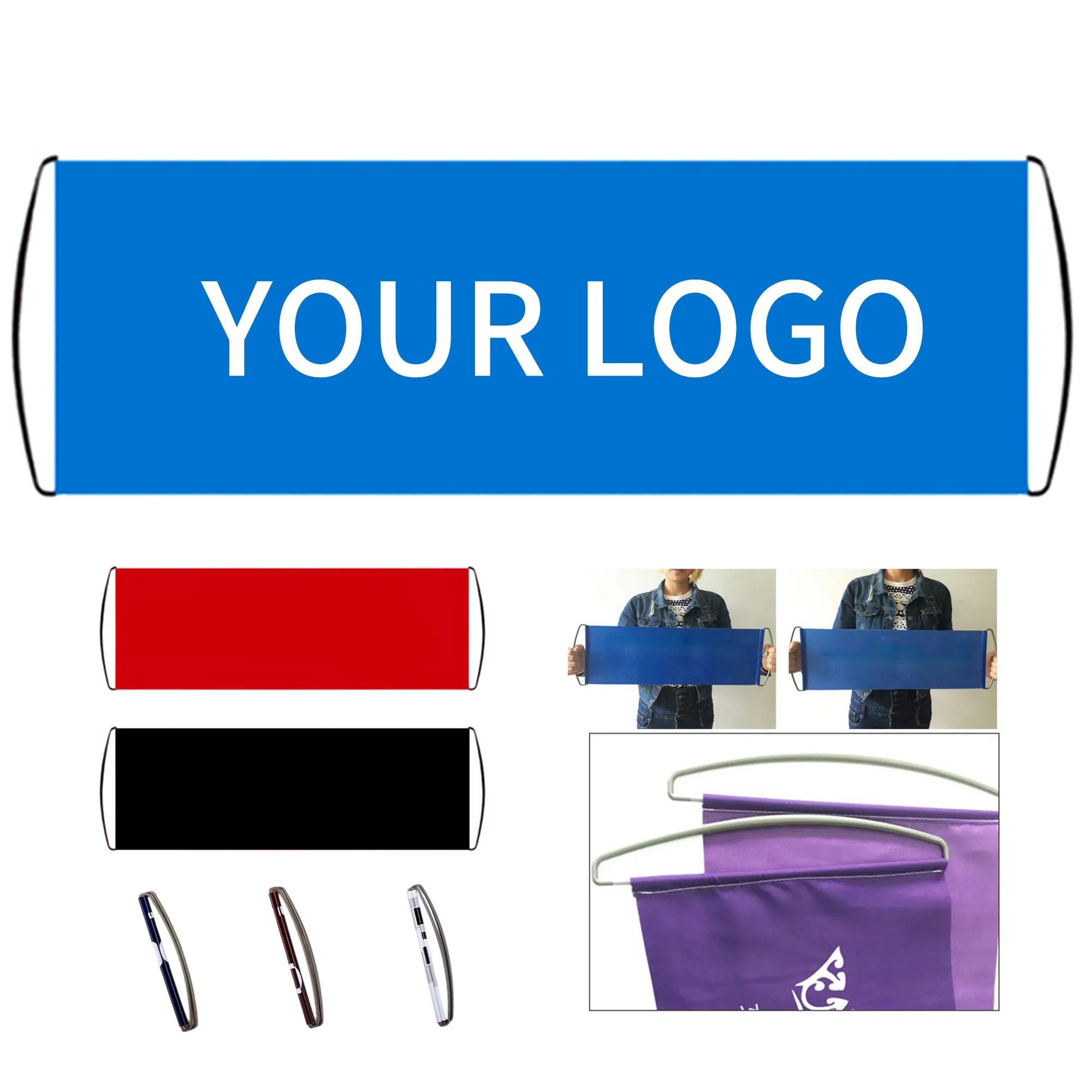 Reusable Retractable Hand Banner Compact for Exhibitions or Events 1