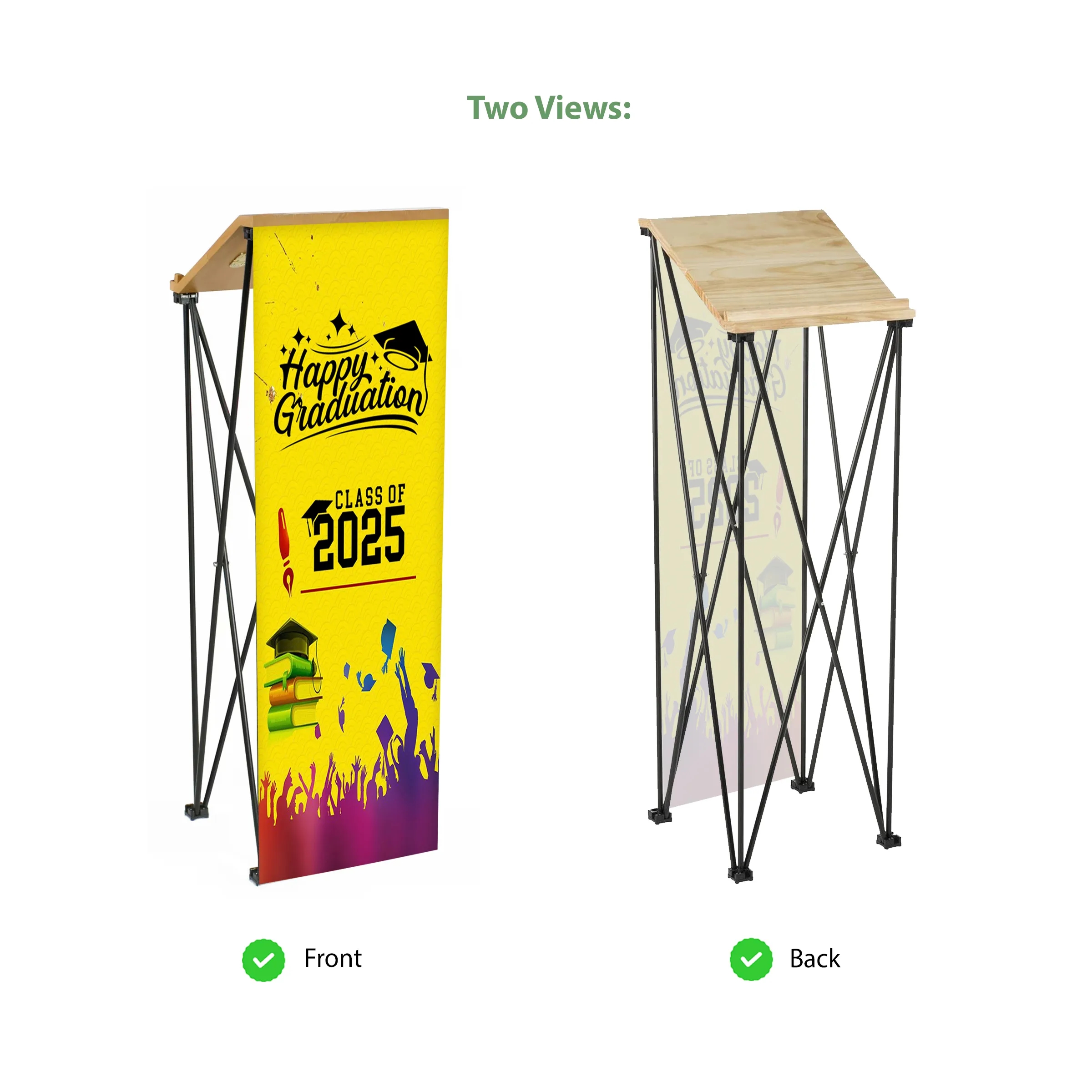 Angled Portable Podium Kit - Banner + Hardware 6