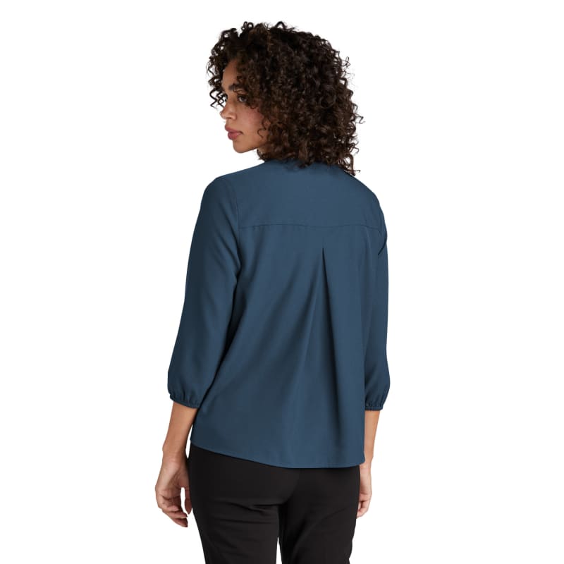 MERCER+METTLE Women's Stretch Crepe 3/4-Sleeve Blouse 46