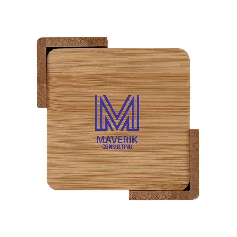 Brandon IV 4-Piece Bamboo Coaster Set 5