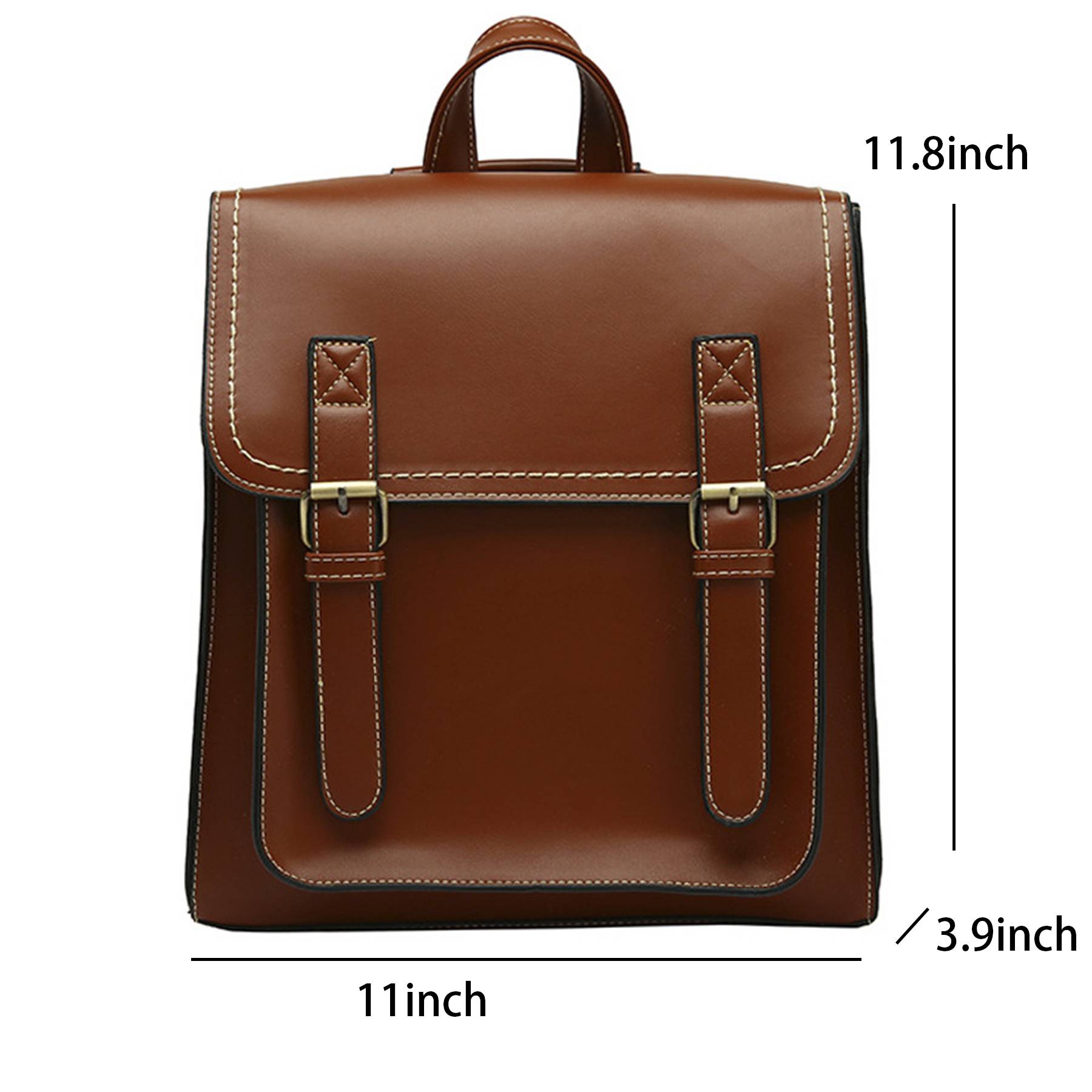 PU Leather Casual Daypack Style Flap Backpacks for Ladies 4