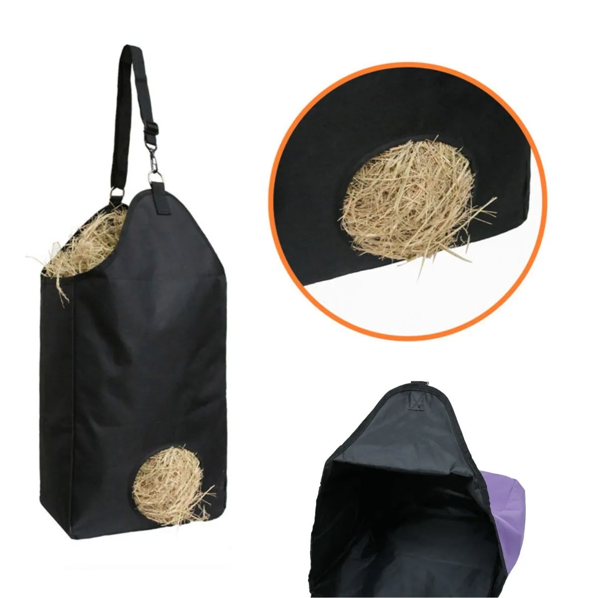 Durable Hanging Dry Grass Storage Weed Horse Hay Bag 4