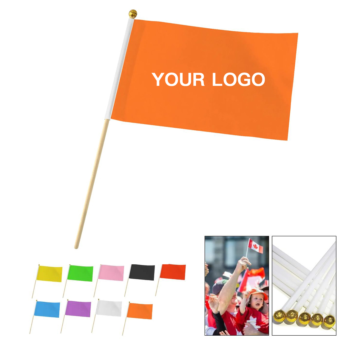 Compact Polyester Flag with Stick for Celebrations 6