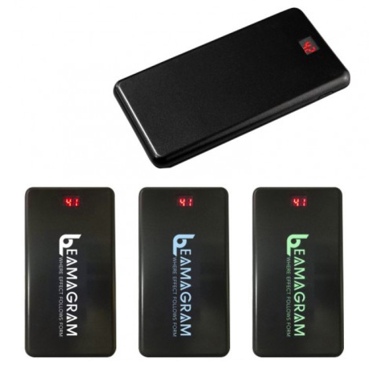 5000mAh Slim Power Bank With Light Up Logo And Digital Power Level Indicator