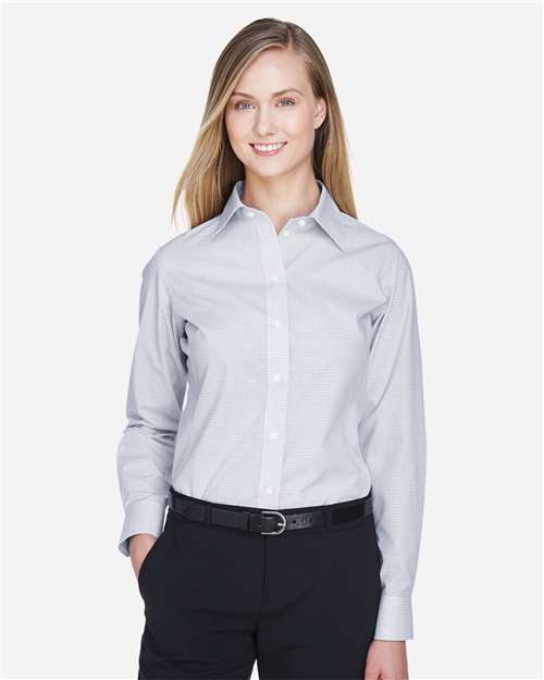 Women's Crown Collection® Micro Tattersall Woven Dress Shirt - DG510W 7