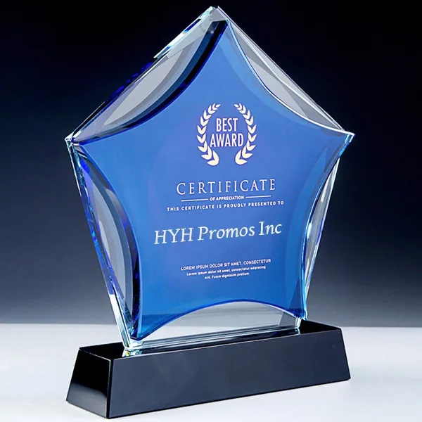 Blue Star Shaped Crystal Awards 4