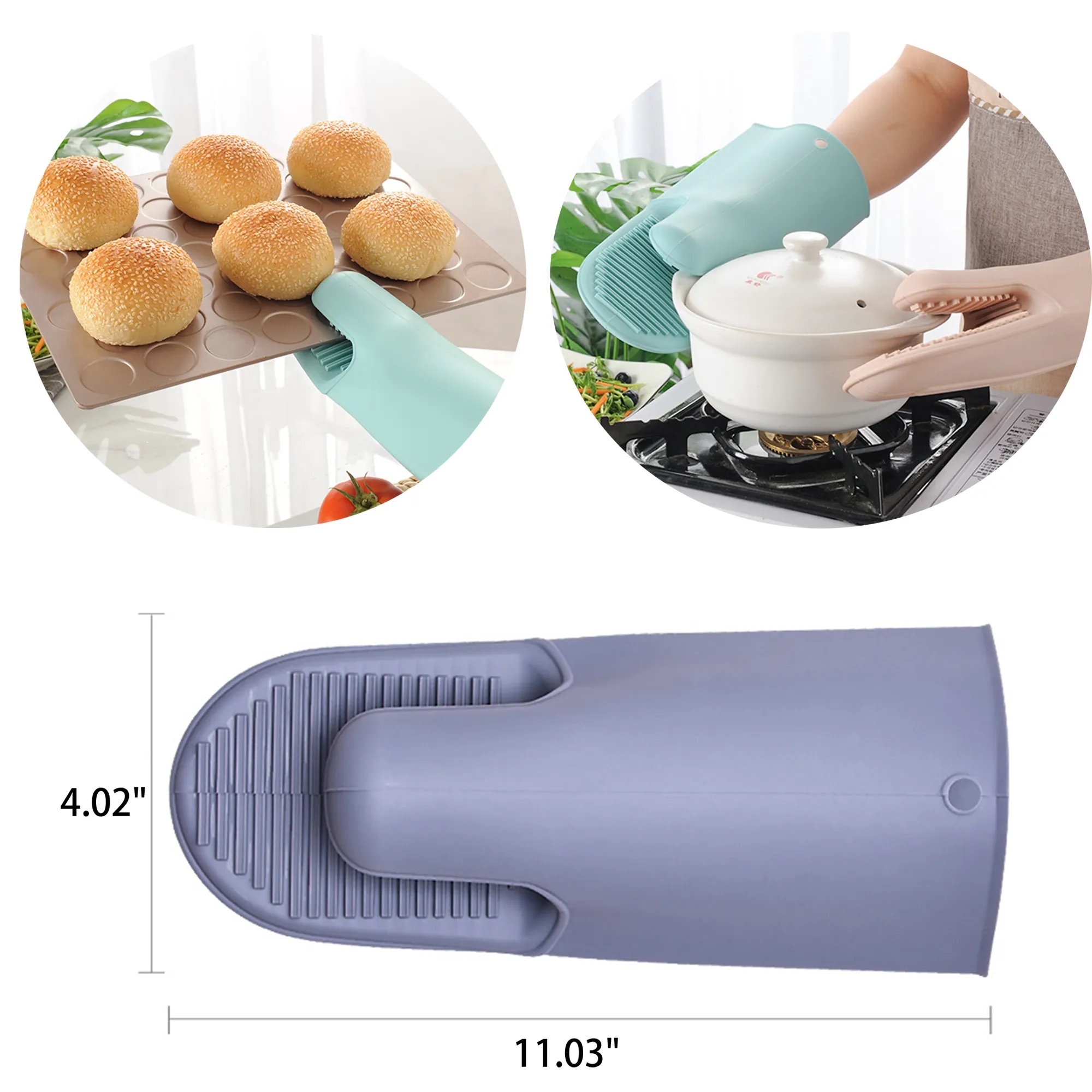 Heat Resistant Silicone Oven Mittens 3