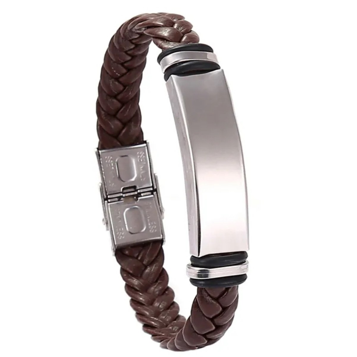 Stainless Steel Leather Wrist Strap 1