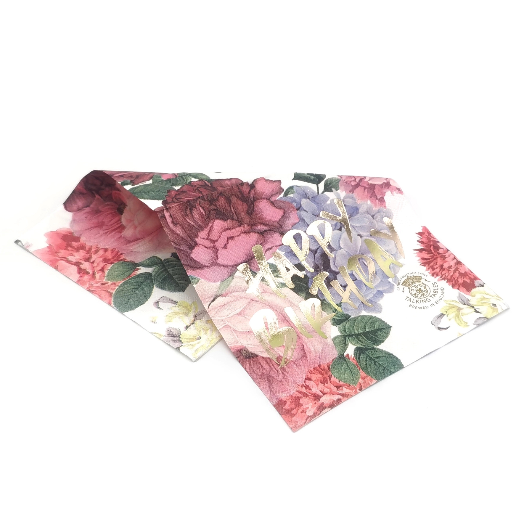 Custom Gold Foil Disposable Floral Paper Napkins 2