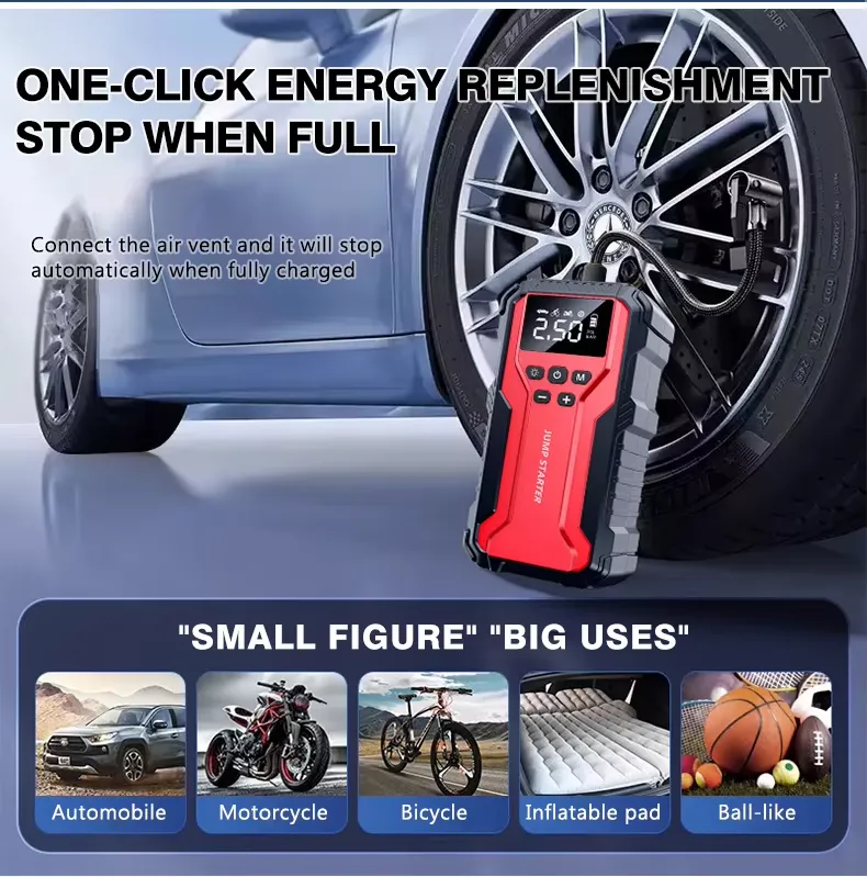 4 in 1  Multi-function Car Jump Starter with Air Compressor 6