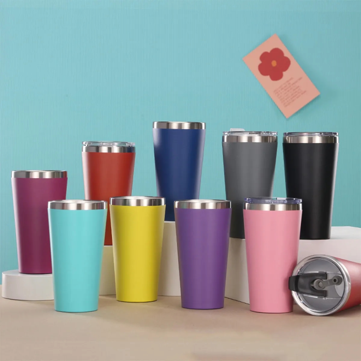 16oz Outdoor Vacuum Insulated Coffee Travel Mug with Lid 4