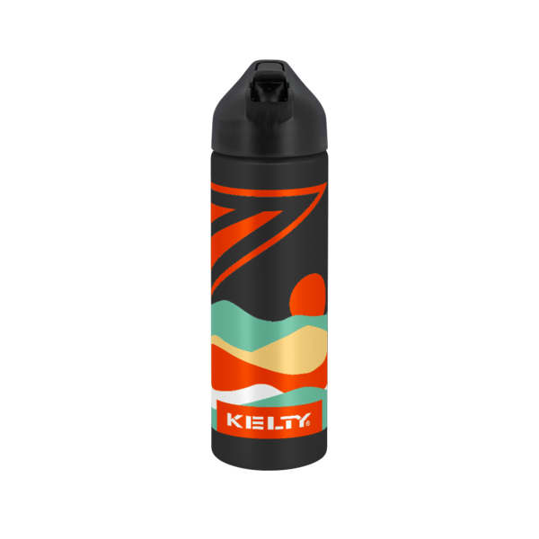 EasyFlow Recycled Aluminum Bottle w Straw Lid, custom water bottle with logo imprint 99