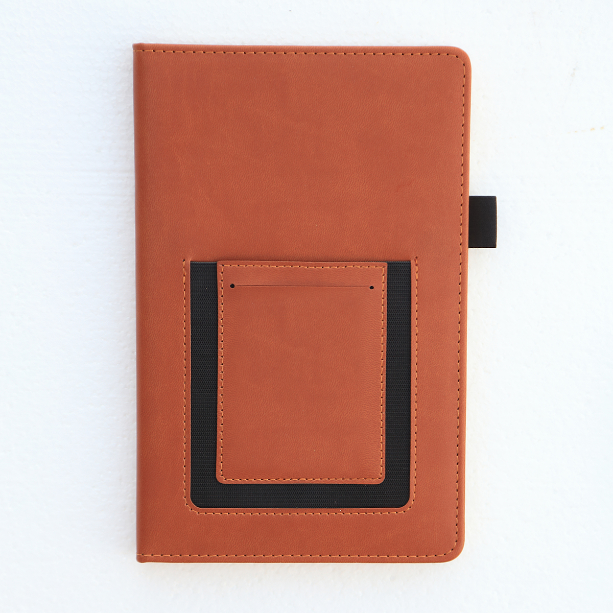 Concord Phone Pocket 5  x 8  Italian PU Leather Journal (Tan)