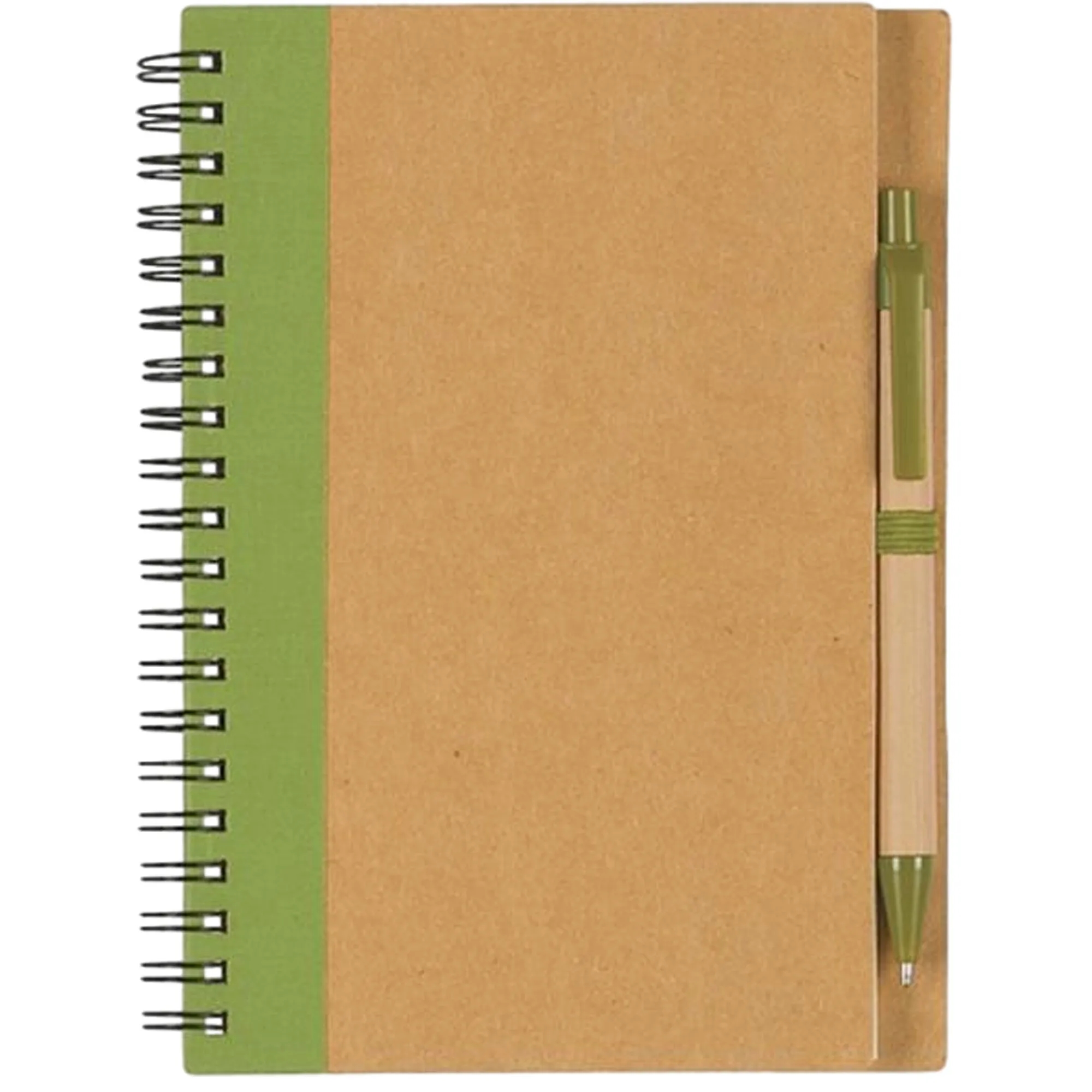 5"x7" Soft Leather Kraft Spiral Notebook with Ballpoint Pen 7