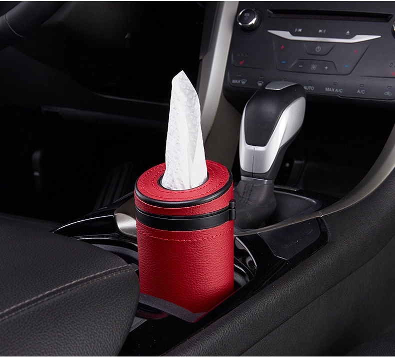Custom Gift Car Tissue Box - Cylinder Leather Napkin Holder 9