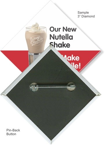 Pin-back 3 Inch Diamond Button 1