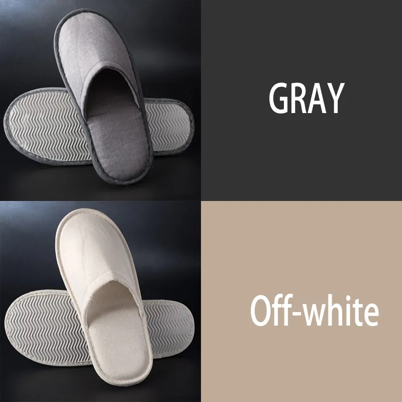 Linen Disposable Slippers with Non Slip Sole 4