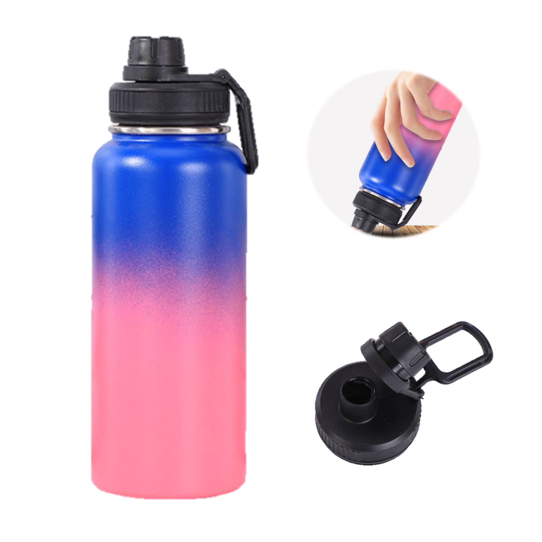 Portable 32 Oz./40 Oz. Gradient Sports Tumbler With Handle 3