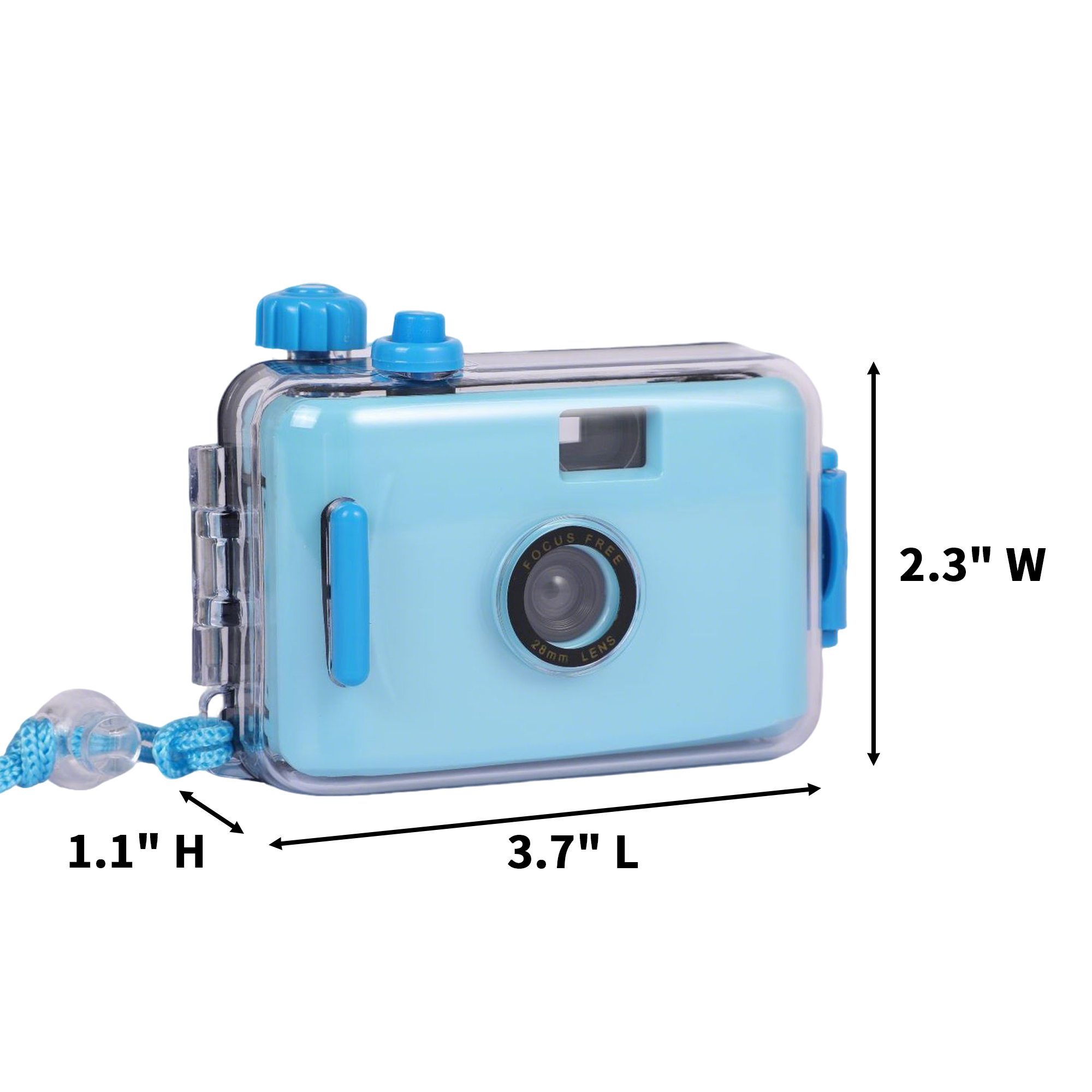 Waterproof Mechanical 35mm Film Camera F8 28 Millimeter Lens 3.7" Length X 2.3" Width X 1.1 1