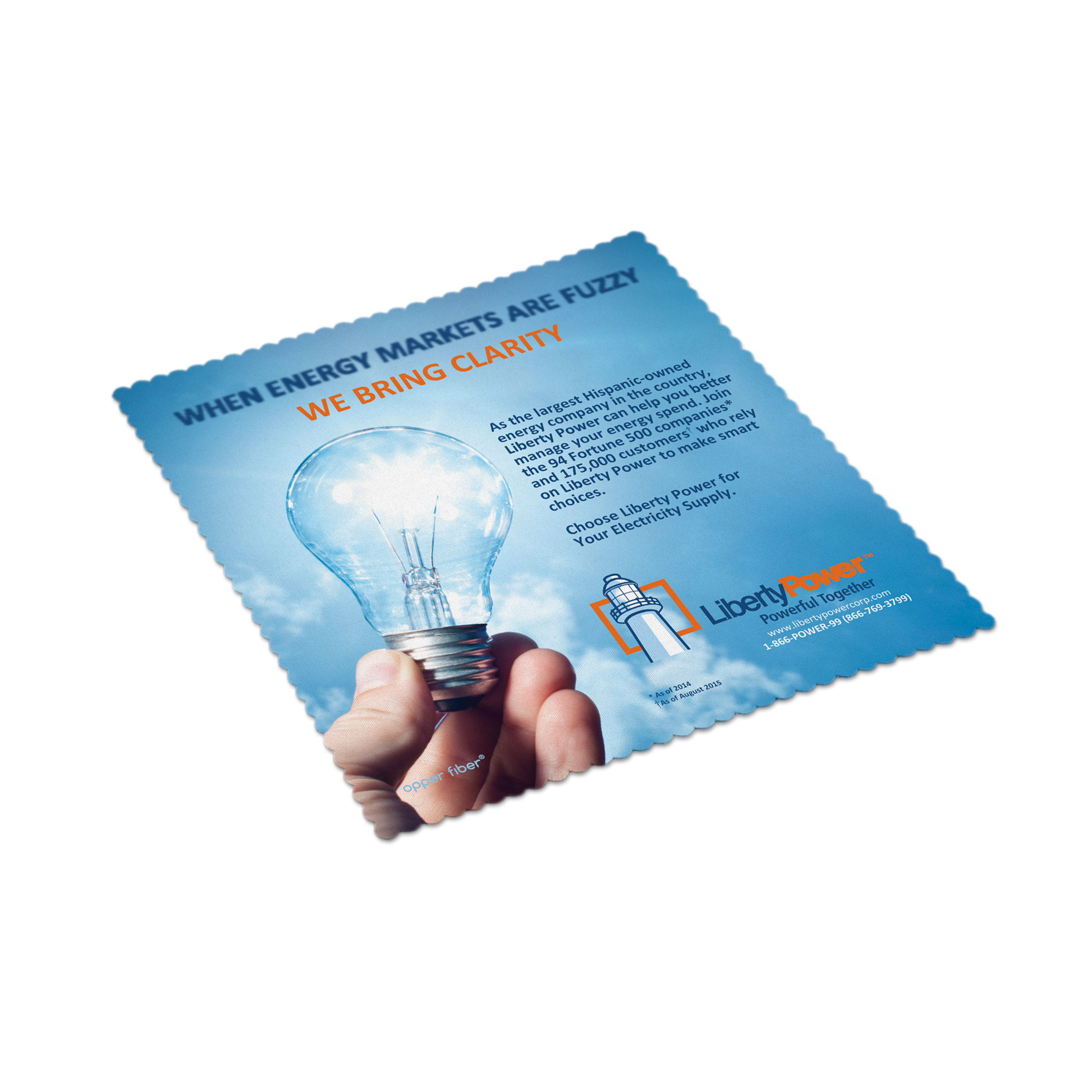 Full-Color Ultra Opper Fiber® Microfiber Cleaning Cloth (5"x5")