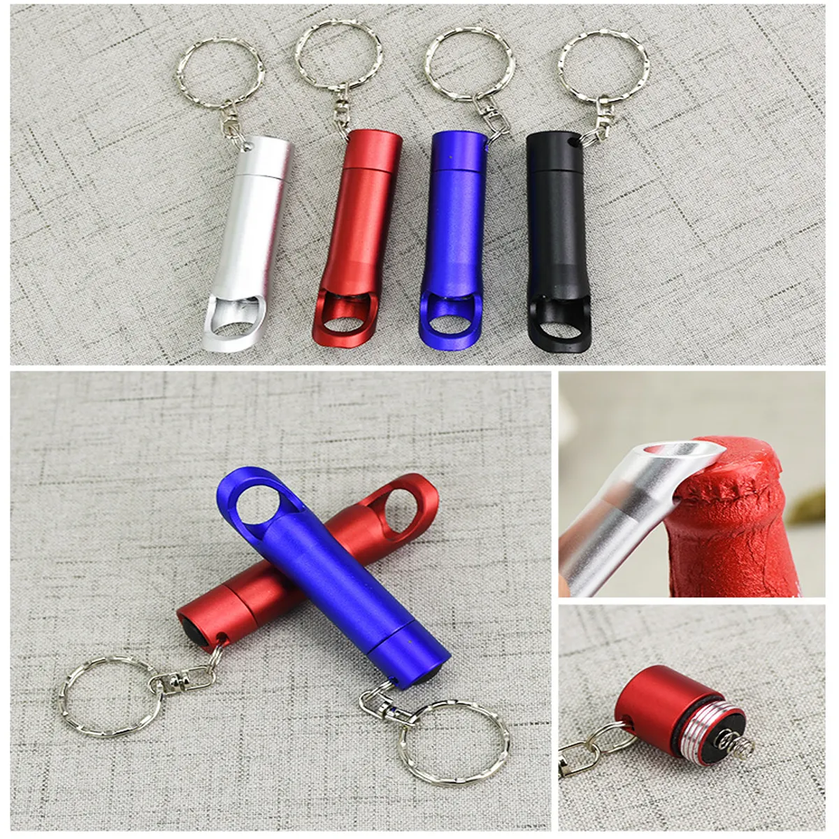 Mini LED Torch Compact Bottle Opener Keychain 5