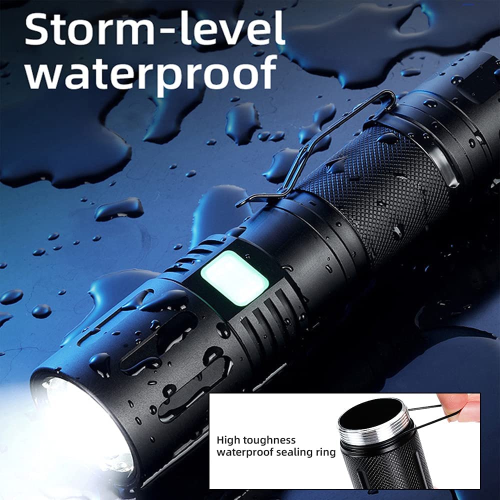 3000 Lumens Zoomable LED Flashlight Extremely Bright USB-C Powered Rechargeable 3700mAh With Power B 20