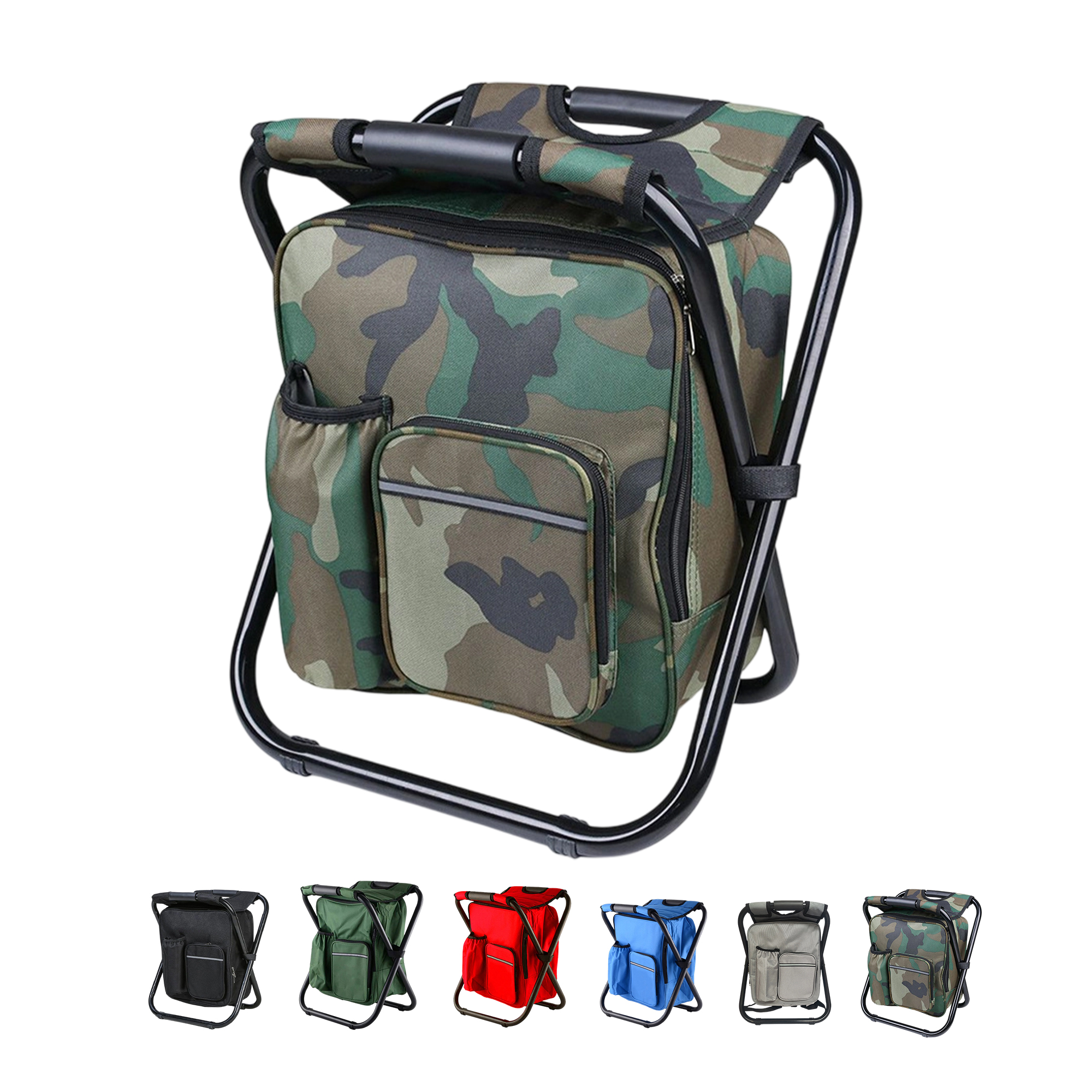 Foldable Backpack Chair With Insulated Cooler 14.2" Length x 11.5" Width x 16.2" Height 6