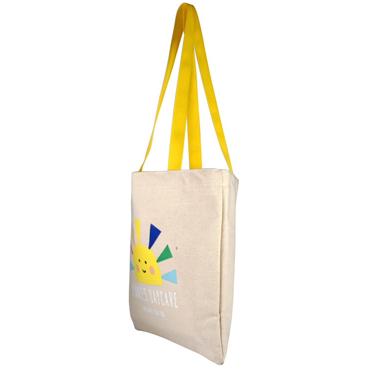 Flat Cotton Tote, with Poly Handles, Nylon Liner, custom tote bag with logo imprint 2