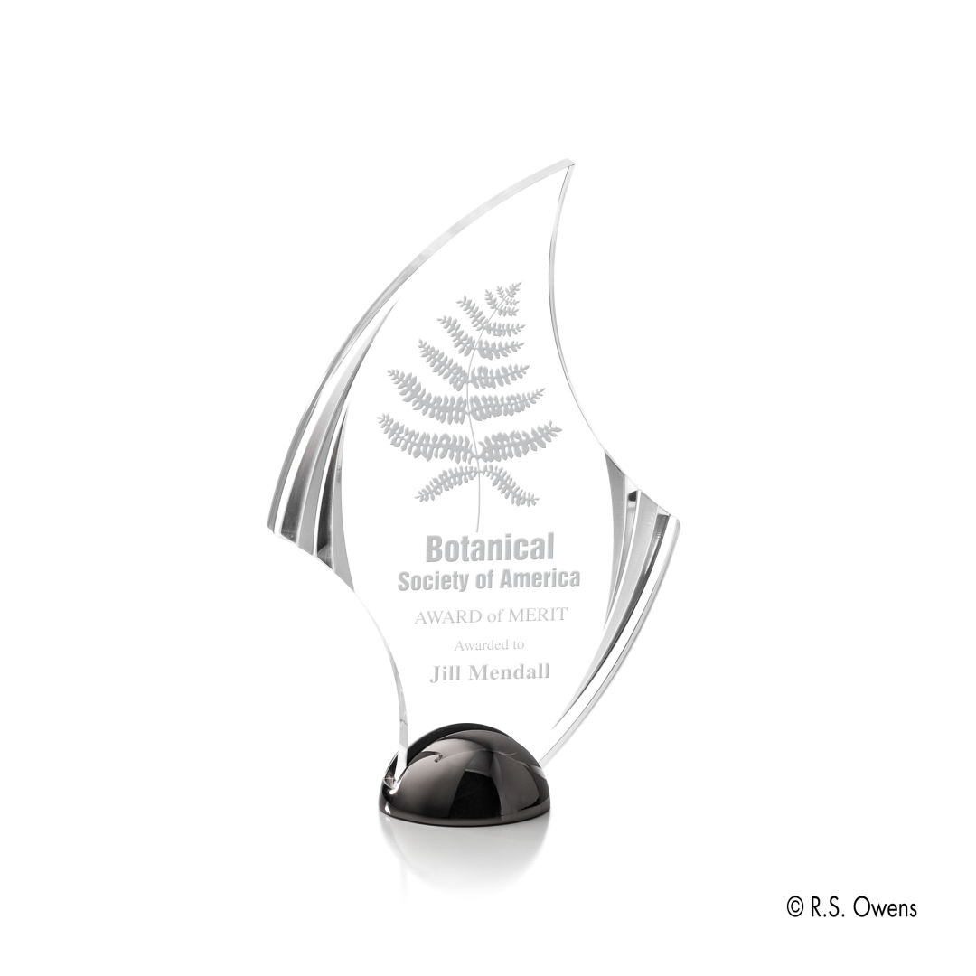 Flourish Hemisphere Award - Laser Engraved 5