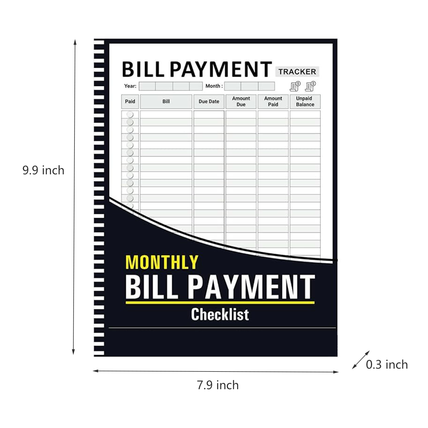 12 Month financial Monthly Money Book Bill Tracker Notebook 2