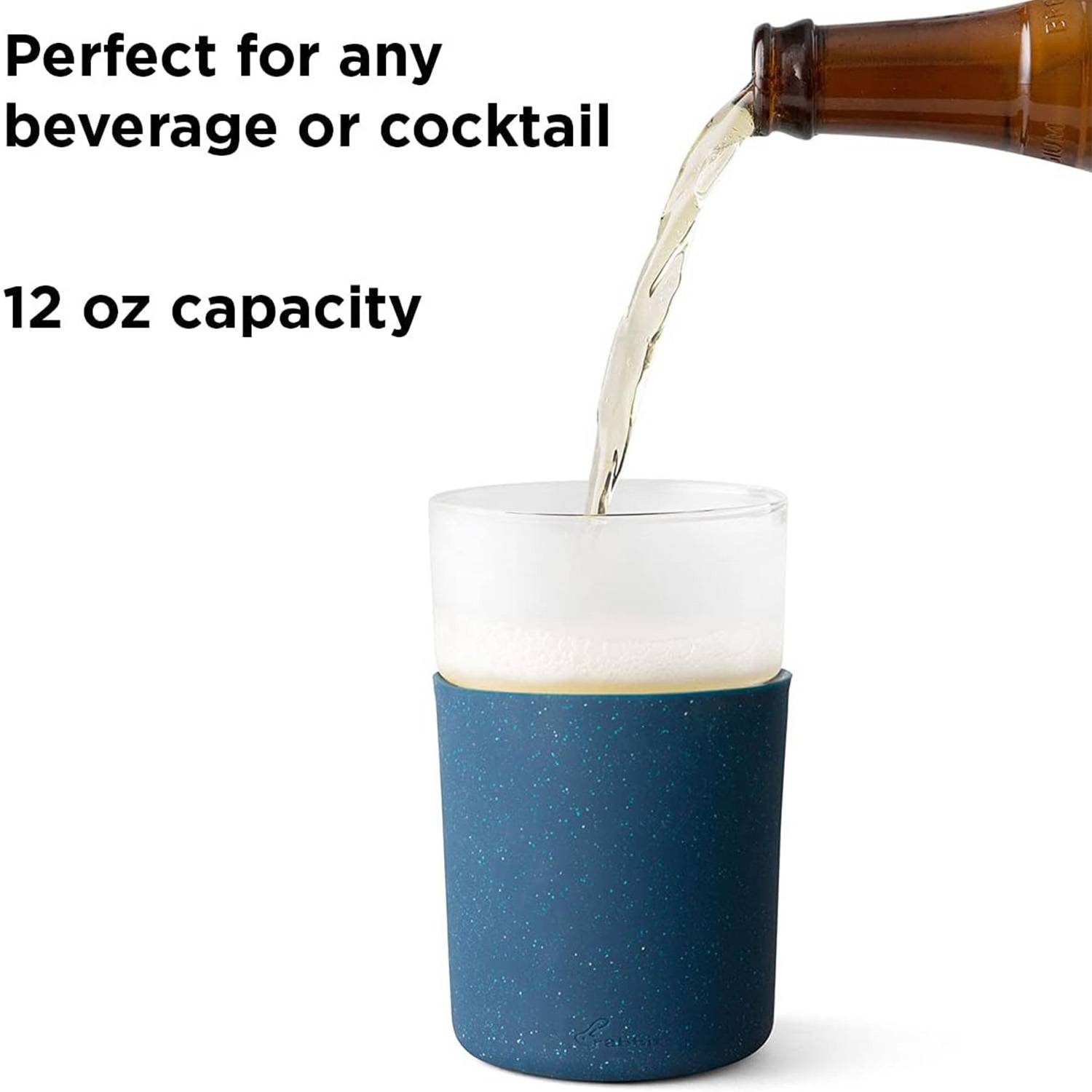12oz Frozen Glass Beverage Tumbler w/ Silicone Sleeve 8