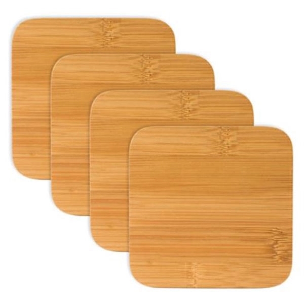 Square Natural Bamboo Coasters 6