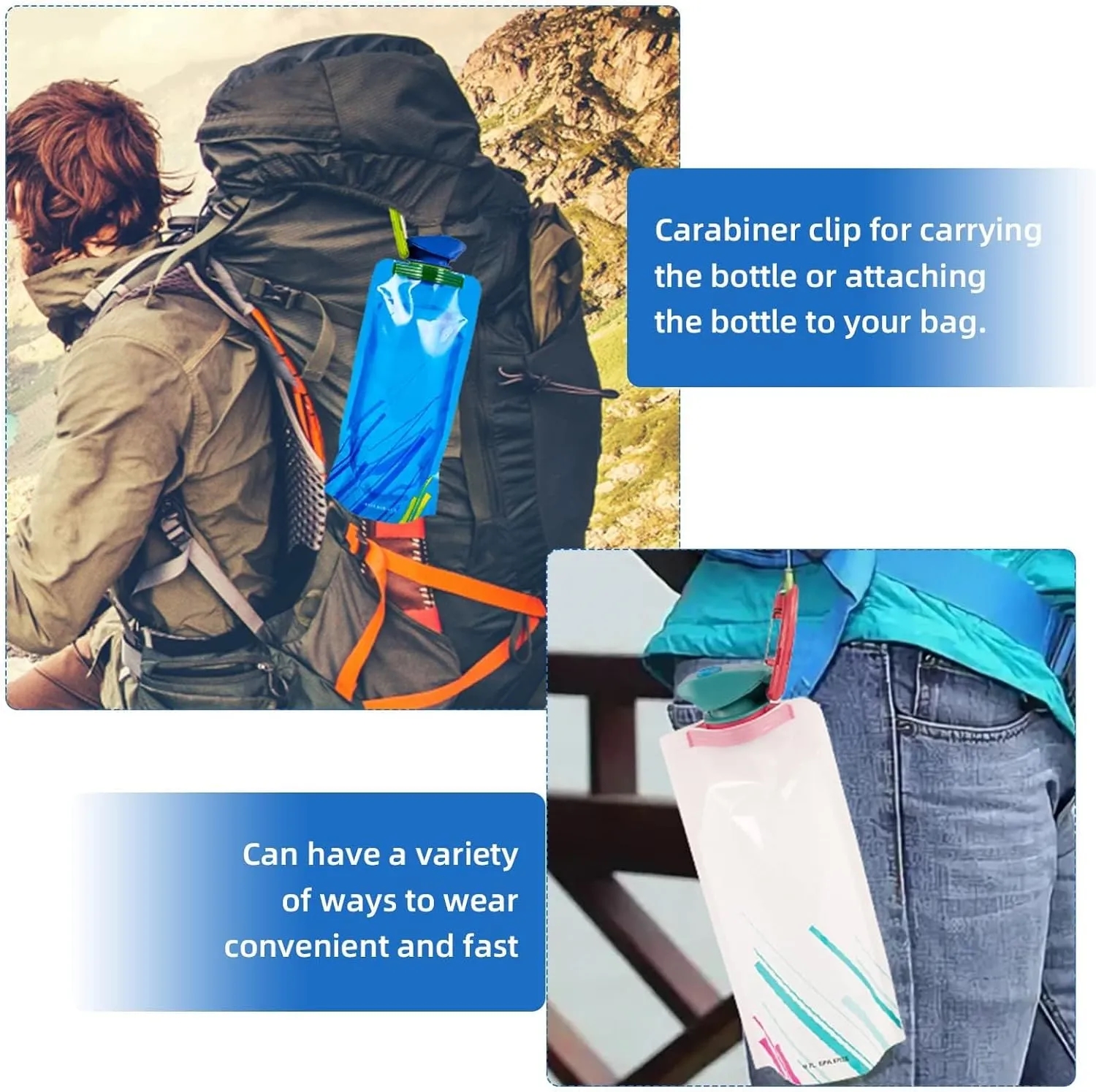 24oz Large Foldable Water Bottle with Leakproof Lid 4