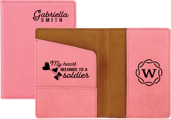 4 1/4" X 5 1/2" Laserable Leatherette Passport Holder 4