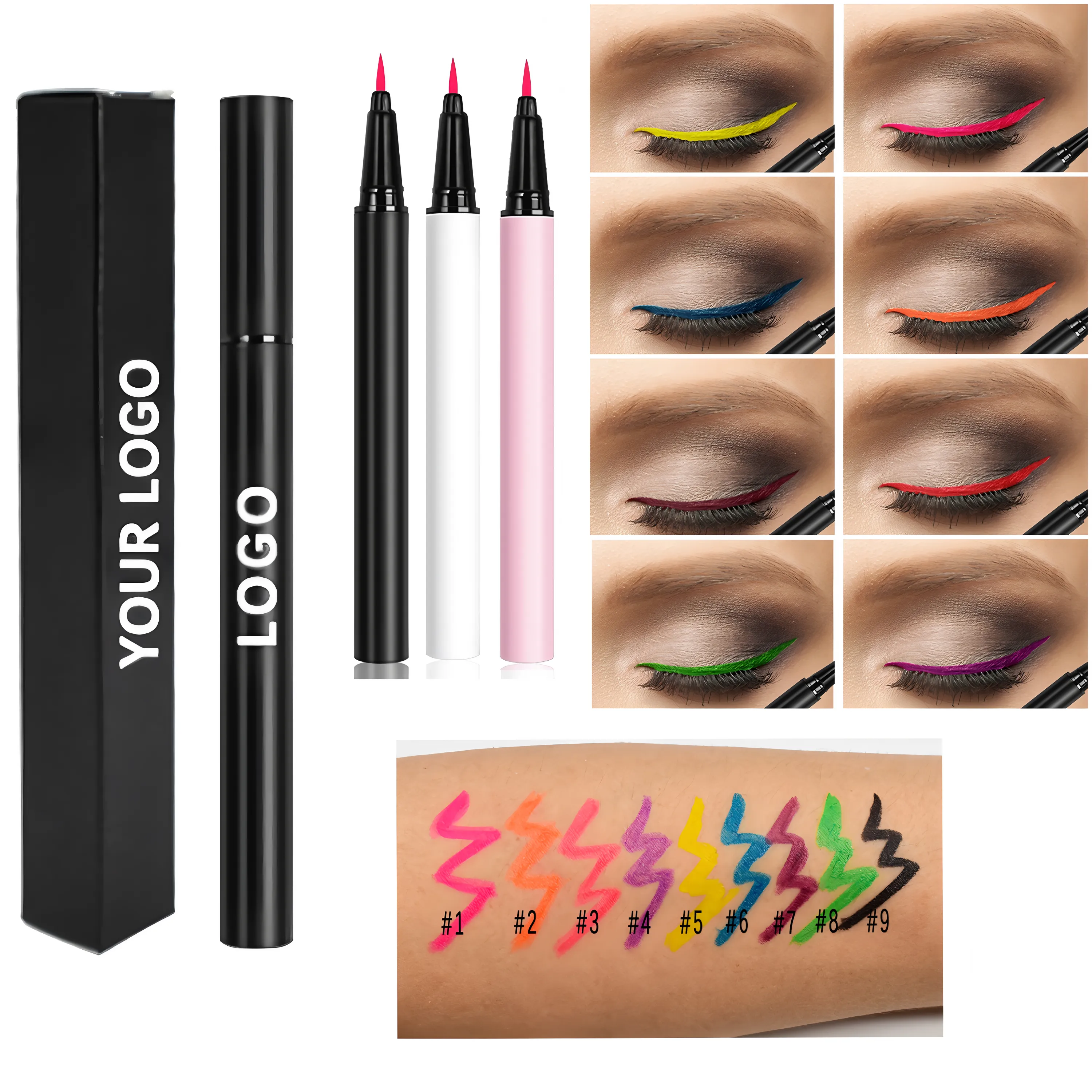 Professional Brush Tip Eyeliner Waterproof For Makeup Artists Salon Private Label 9