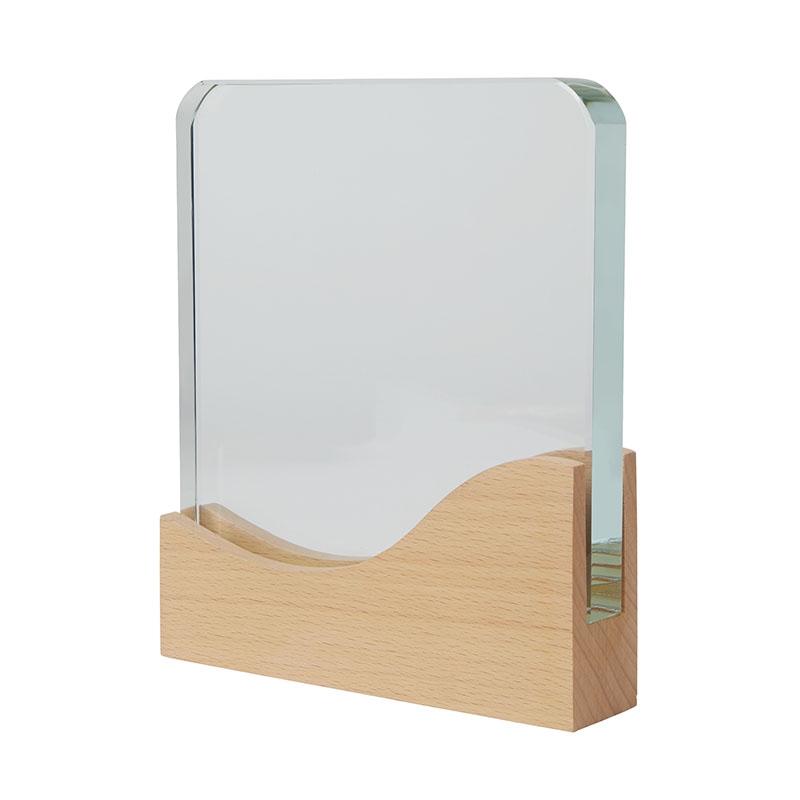 Ola Crystal Award with Wood Base 1
