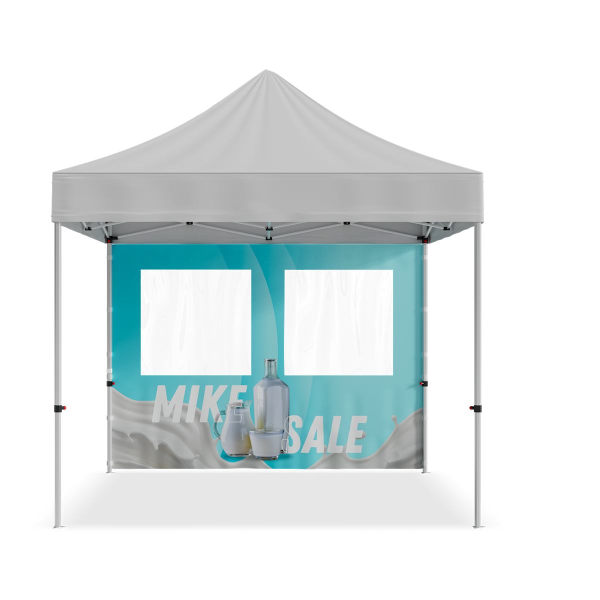10ft Full Side/Rear Tent Wall Only w/Double Window - 2 Side Imprint 2