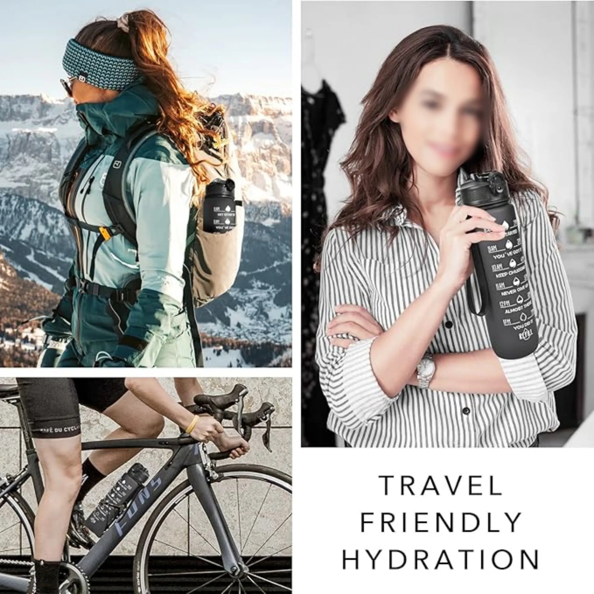 MOQ 34oz Durable Water Bottles Motivational with Time Marker 14