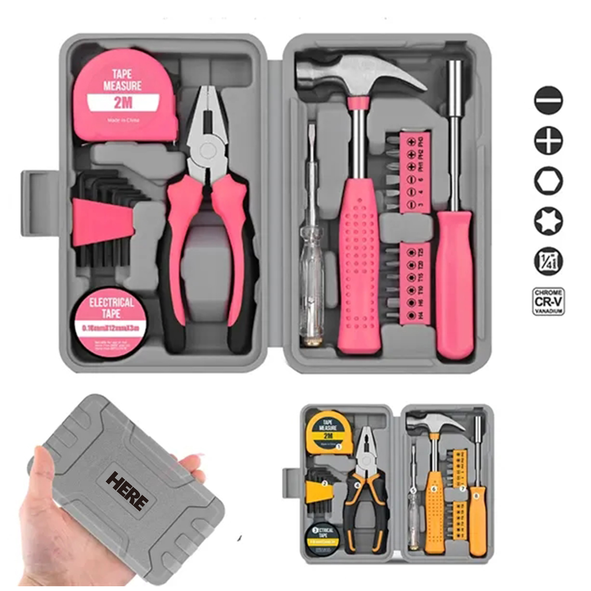 Household Tool Set for Worker Pink 3