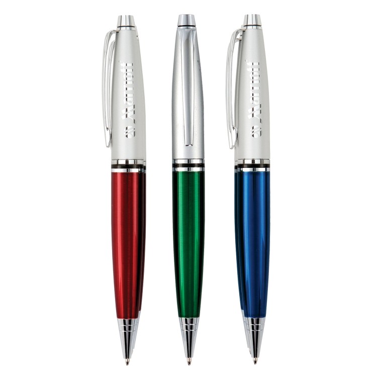 Omega Brass Twist Action Ballpoint Pen w/ Chrome Finish