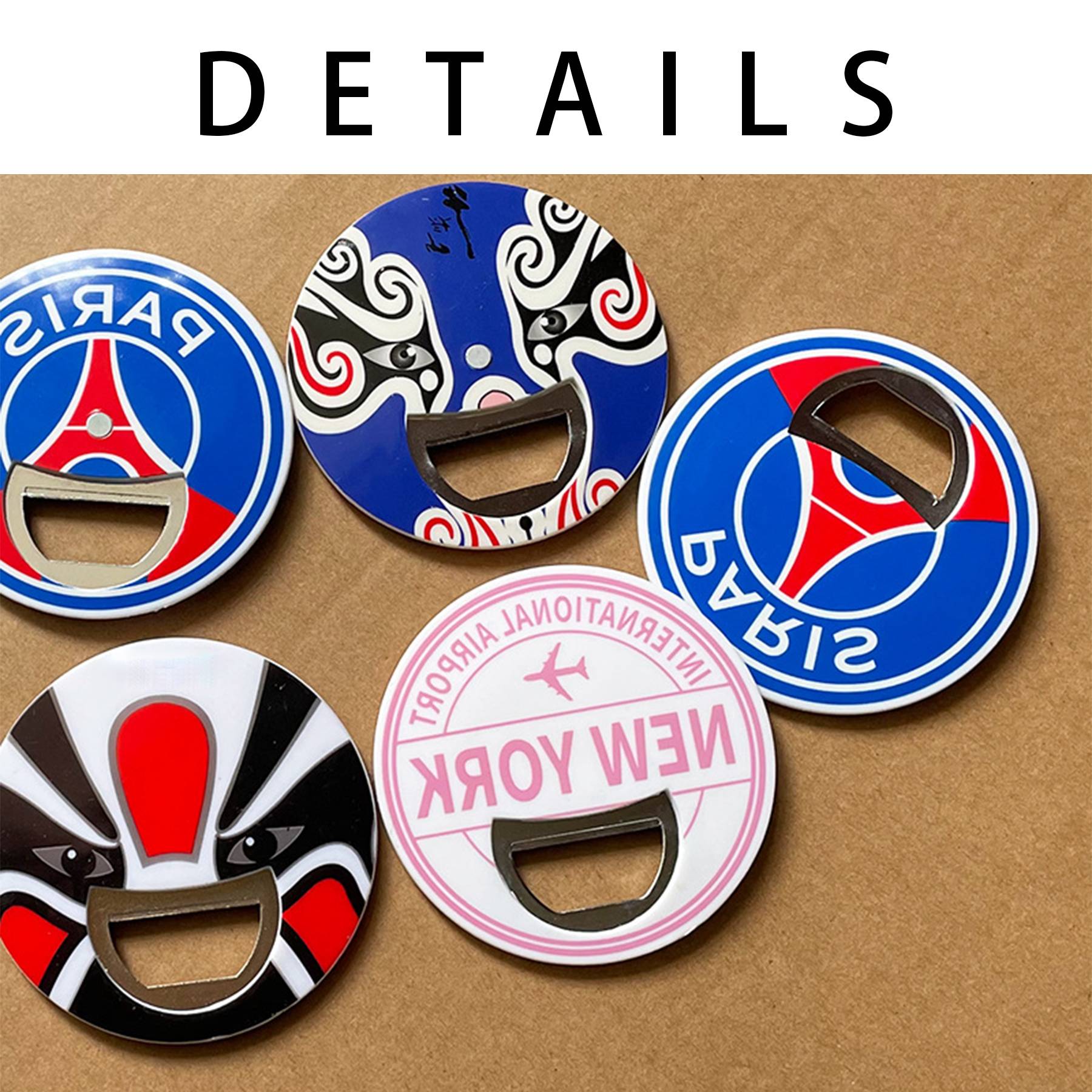Plastic round full colour bottle opener 4
