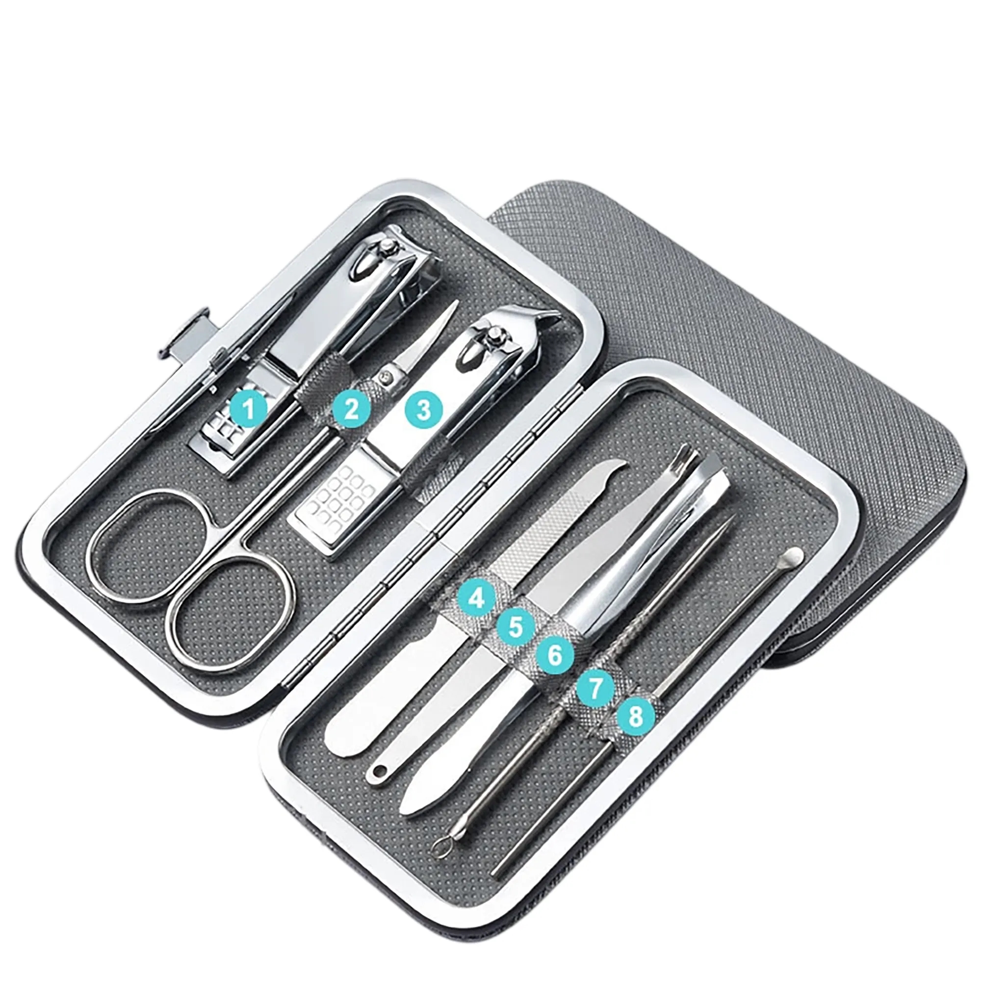 Stainless Steel Nail Clipper Set with Case 4